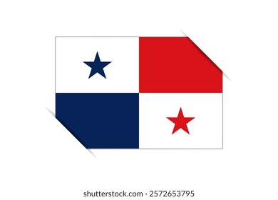 Panama flag - rectangle colorful flag representing a country cultural identity and heritage. The essence of national pride and unity. Attached by the corners in a paper album