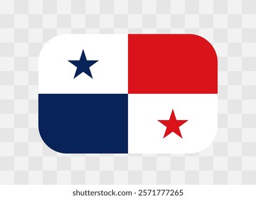 Panama flag - rounded rectangle colorful flag representing a country cultural identity and heritage. The essence of national pride and unity. Vector flag on transparent background.