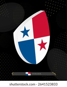 Panama Flag Shield icon in 3D on Dark Modern Abstract Rugby Background. Perfect for sports events, heritage themes, national celebrations, and patriotic designs.