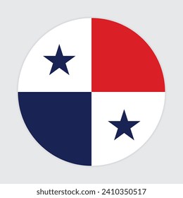 Panama flag vector icon design. Panama circle flag. Round of Panama flag. 