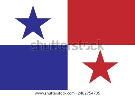 Panama flag vector illustration isolated on background. Central America state. Panama national symbol. 