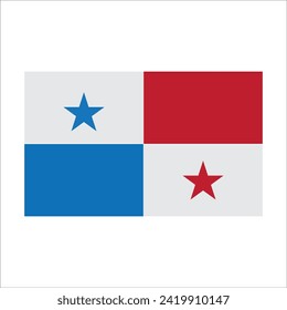 Panama flag vector isolated on white background.
