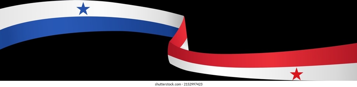 Onda de la bandera de Panamá aislada en png o fondo transparente, Símbolo de Panamá. ilustración vectorial
