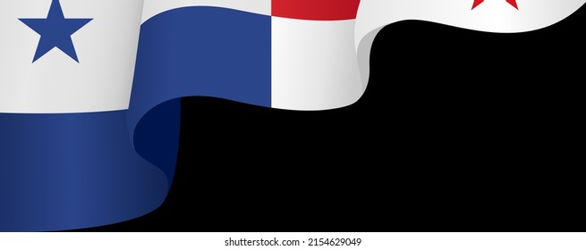 Panama flag wave  isolated  on png or transparent background,Symbol of Panama. vector illustration