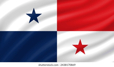 Panama flag waving. Background. Vector