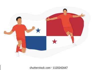 Panama football team player celebration 2018 championship vector illustration soccer