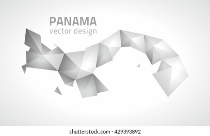 Panama grey vector polygonal map of America