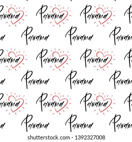 Panama hand lettering pattern. Handlettering of Panama. Modern brush logo, calligraphy