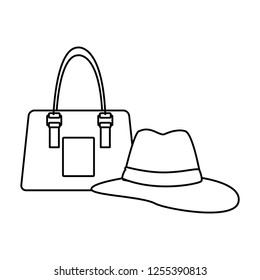 panama hat and beach bag