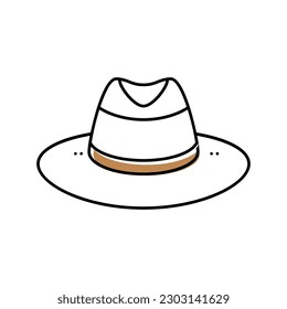 panama hat cap color icon vector. panama hat cap sign. isolated symbol illustration