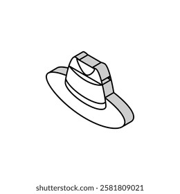panama hat cap isometric icon vector. panama hat cap sign. isolated symbol illustration
