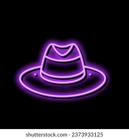 panama hat cap neon light sign vector. panama hat cap illustration