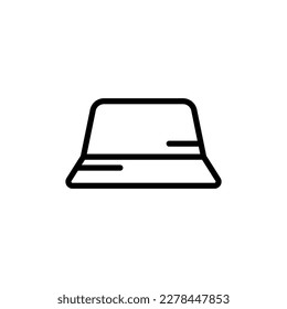 Panama hat denim icon symbol, bucket hat. Isolated vector illustration.