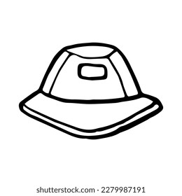 Sombrero panameño al estilo doodle aislado en fondo blanco