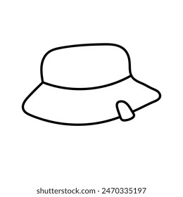 Panama hat in doodle style. Vector isolated on white background