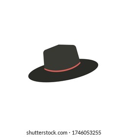 Panama hat icon in black style isolated on white background. stock vector illustration.