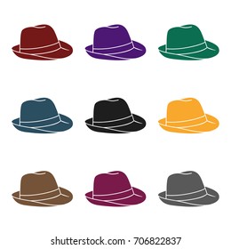 Panama hat icon in black style isolated on white background. Surfing symbol stock vector illustration.