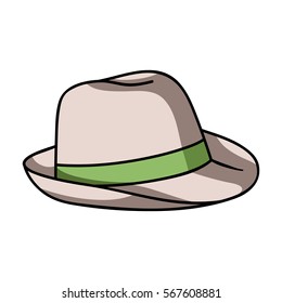 Panama hat icon in cartoon style isolated on white background. Surfing symbol stock vector illustration.