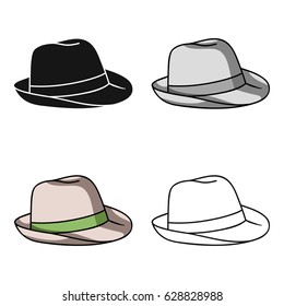 Panama hat icon in cartoon style isolated on white background. Surfing symbol stock vector illustration.