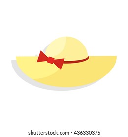 Panama hat. Icon on isolated background