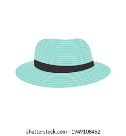 icono de sombrero panama sobre fondo blanco, símbolo vector, sombrero de playa en estilo plano