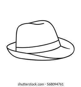 Panama Hat Icon Outline Style Isolated Stock Vector (Royalty Free ...