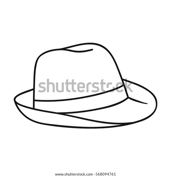 Panama Hat Icon Outline Style Isolated Stock Vector (Royalty Free ...