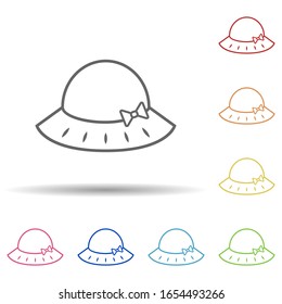 Sombrero panameño en un ícono de estilo multicolor. Línea delgada simple, contorno vector de accesorios femeninos iconos ui y ux, sitio web o aplicación móvil