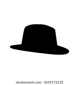 Panama hat silhouette icon vector flat design on white background