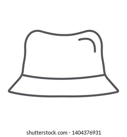 Panama hat thin line icon, clothes and accessory, cap sign, vector graphics, a linear pattern on a white background, eps 10.