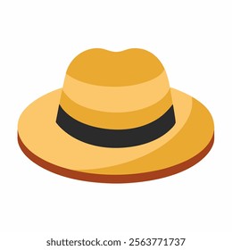 panama hat vector icon on white background