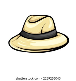Panama Hat Vector Isolated on White Background