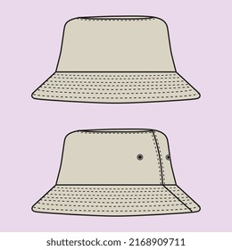 panama hat vector technical drawing