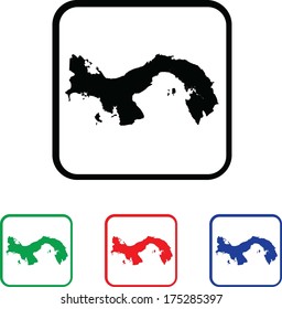 Panama Icon Illustration with Four Color Variations
