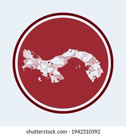 Panama icon. Trendy tech logo of the country. Geometric mesh round design. Technology, internet, network, telecommunication concept. Vector illustration.