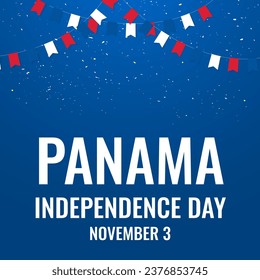 Pancarta del Día de la Independencia de Panamá. Fiesta nacional celebrada en noviembre. Plantilla vectorial para tipografía afiche, tarjeta de saludo, volante, etc.