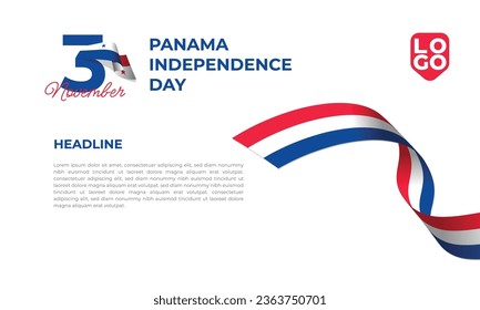 Panama independence day banner template