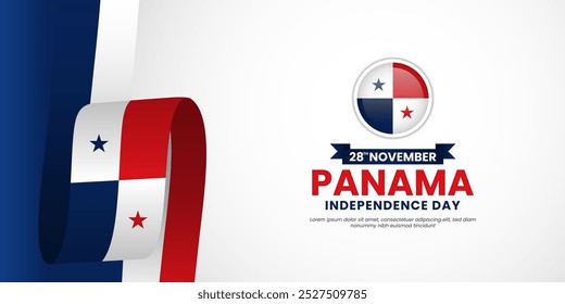 Panama Independence Day November 28th Celebration Background Design. Template for Poster, Backdrop, Banner, Advertising, Greeting Card
