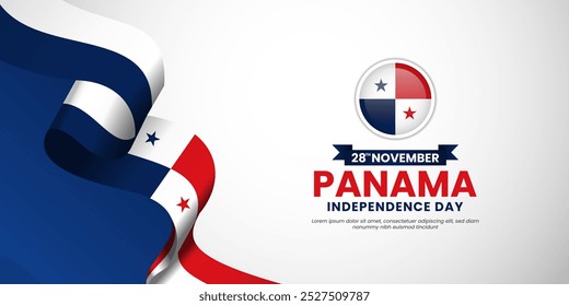 Panama Independence Day November 28th Celebration Background Design. Template for Poster, Backdrop, Banner, Advertising, Greeting Card