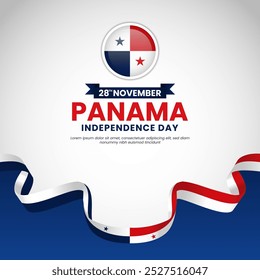 Panama Independence Day Quadrat, Hintergrunddesign für Banner, Post, Feed, Grußkarten