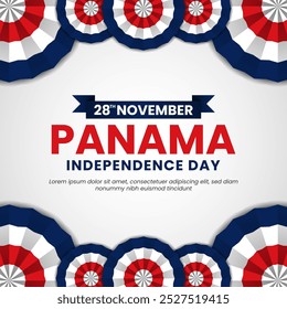 Panama independence day square banner background template with waving flag