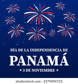 Panama Independence Day typography poster in Spanish. National holiday celebrated in November. Vector template for banner, greeting card, flyer, etc
