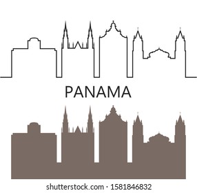 Panama logo. Isolated Panamanian architecture on white background