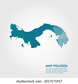 Panama Map Abstract geometric rumpled triangular low poly style gradient graphic on white background