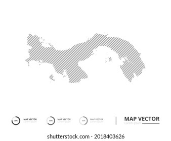 Panamakarte abstrakte Linie grau auf weißem Hintergrund, Vektorgrafik zur Präsentation. Kreatives Konzept für Infografik.