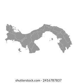 Panama map with administrative divisions. Vector illustration.
