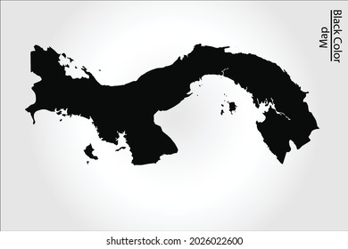 Panama map black Color on Backgound