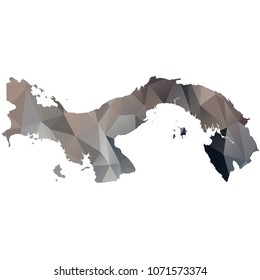 panama map - Black, grey, geometric rumpled low poly style gradient graphic background, polygonal design for your. Vector illustration eps 10.