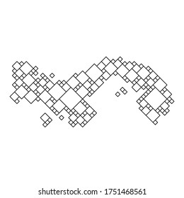 Panama map from black pattern from a grid of squares of different sizes . Vector illustration.