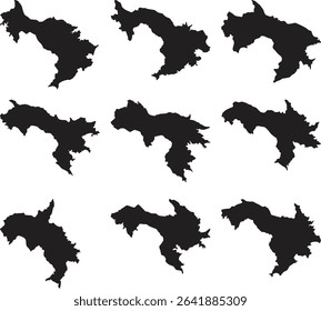 Panama map black silhouette vector style with white background
